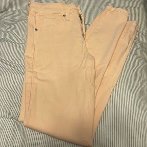 Peach skinny jeans